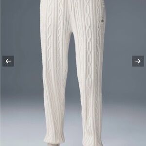 ALO Yoga Winter Bliss Cable White Knit Pants